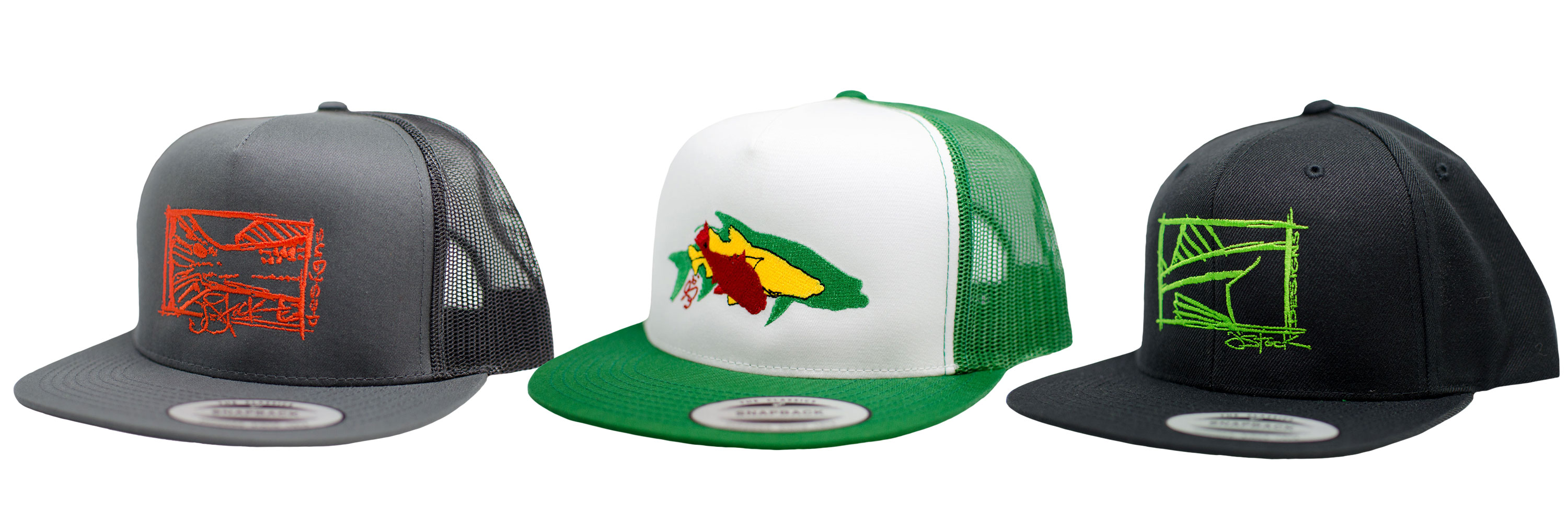 A few examples of embroidered hats.